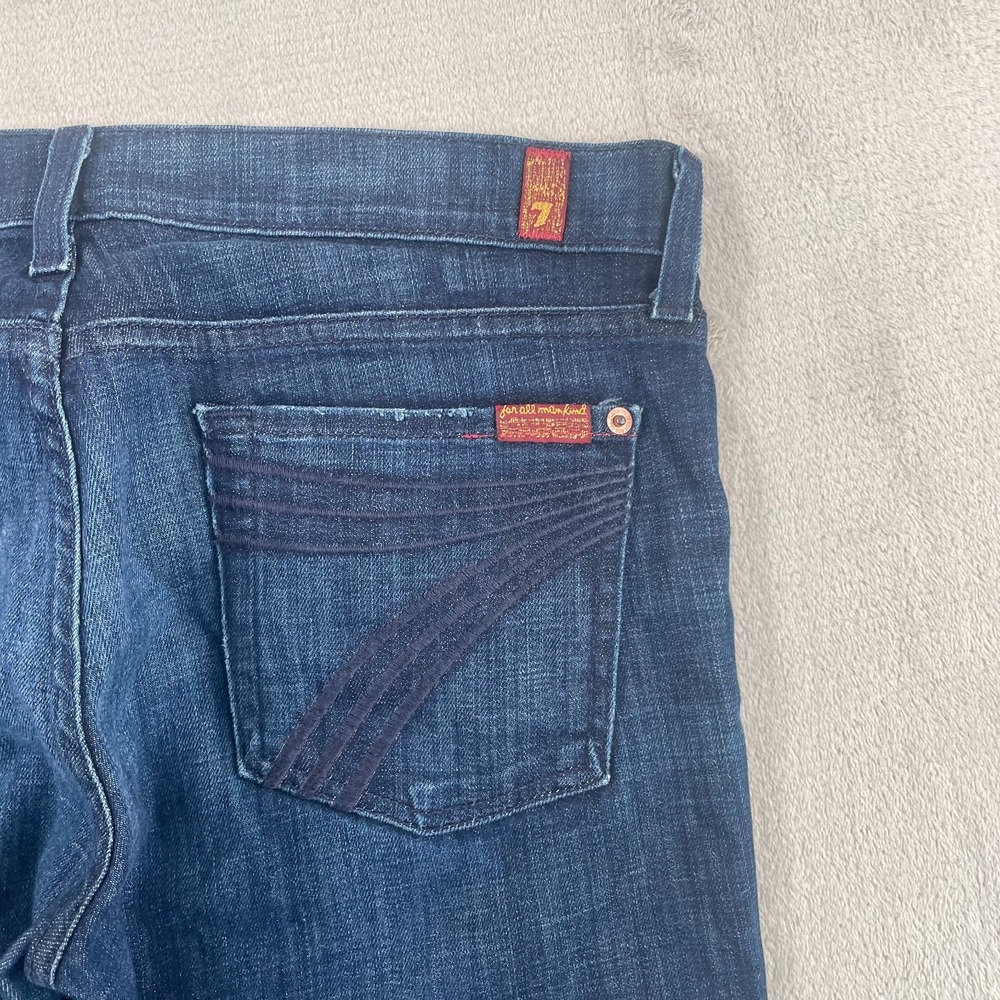 Vintage 7 Seven For All Mankind Crop Dojo Denim Blue Jeans Women 34 (Tag 30)
